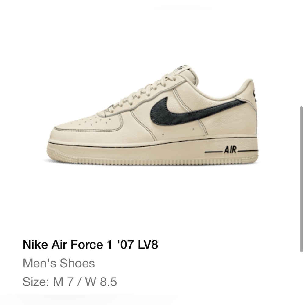 Nike Air Force 1 '07 LV8 men size 7, women’s size 8.5, black and tan